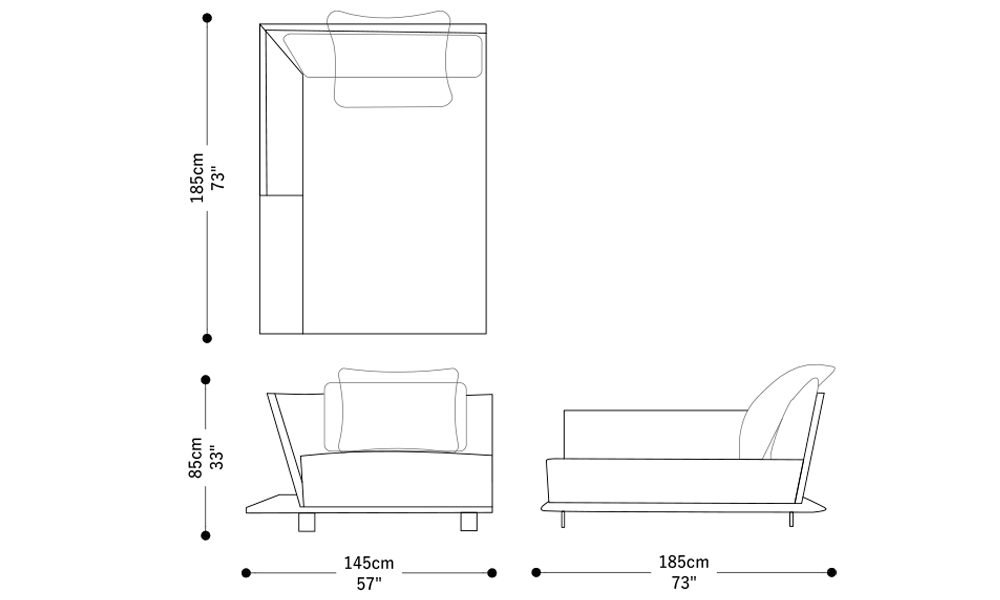 Image of the main dimensions of the product